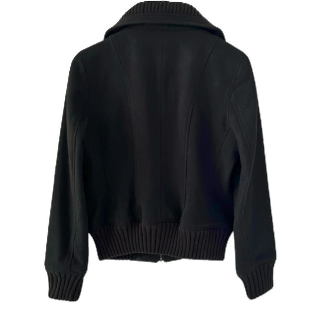 NEW Express Black Wide Collar Wool Blend Bomber Jacket Size Medium - Picture 7 of 11
